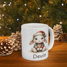 Load image into Gallery viewer, Personalized Christmas Baby Bunny Ceramic Mug