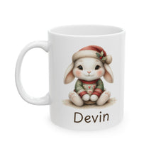 Load image into Gallery viewer, Personalized Christmas Baby Bunny Ceramic Mug