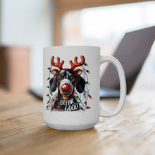 Load image into Gallery viewer, Holiday Wiener Dog Ceramic Mug — Cute Dachshund Christmas Coffee Cup (11oz/15oz)