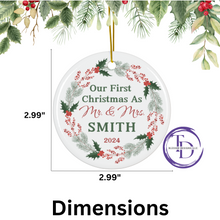 Load image into Gallery viewer, Our First Christmas as Mr & Mrs Ornament,