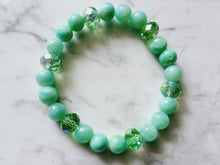 Load image into Gallery viewer, Handcrafted Beaded Bracelets – Green & Gold – Stackable Set