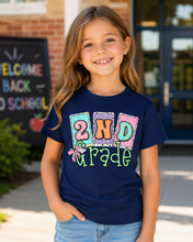 Load image into Gallery viewer, Girls Back to School Grade Level Shirt | Pre-K, Kindergarten & 1st–5th Grade Tee