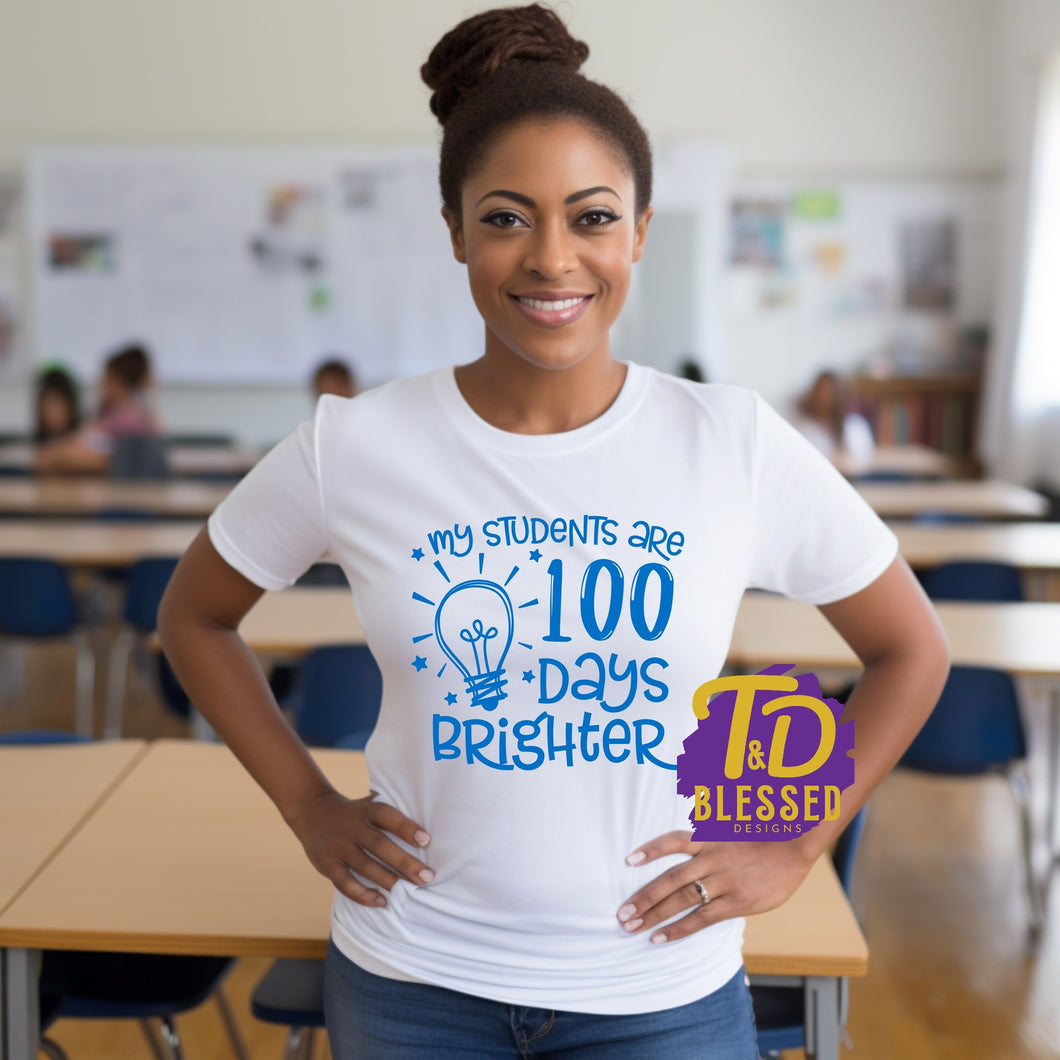 My Students Are 100 Days Brighter (Blue)