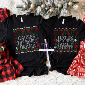 Family Suspect Christmas Tees