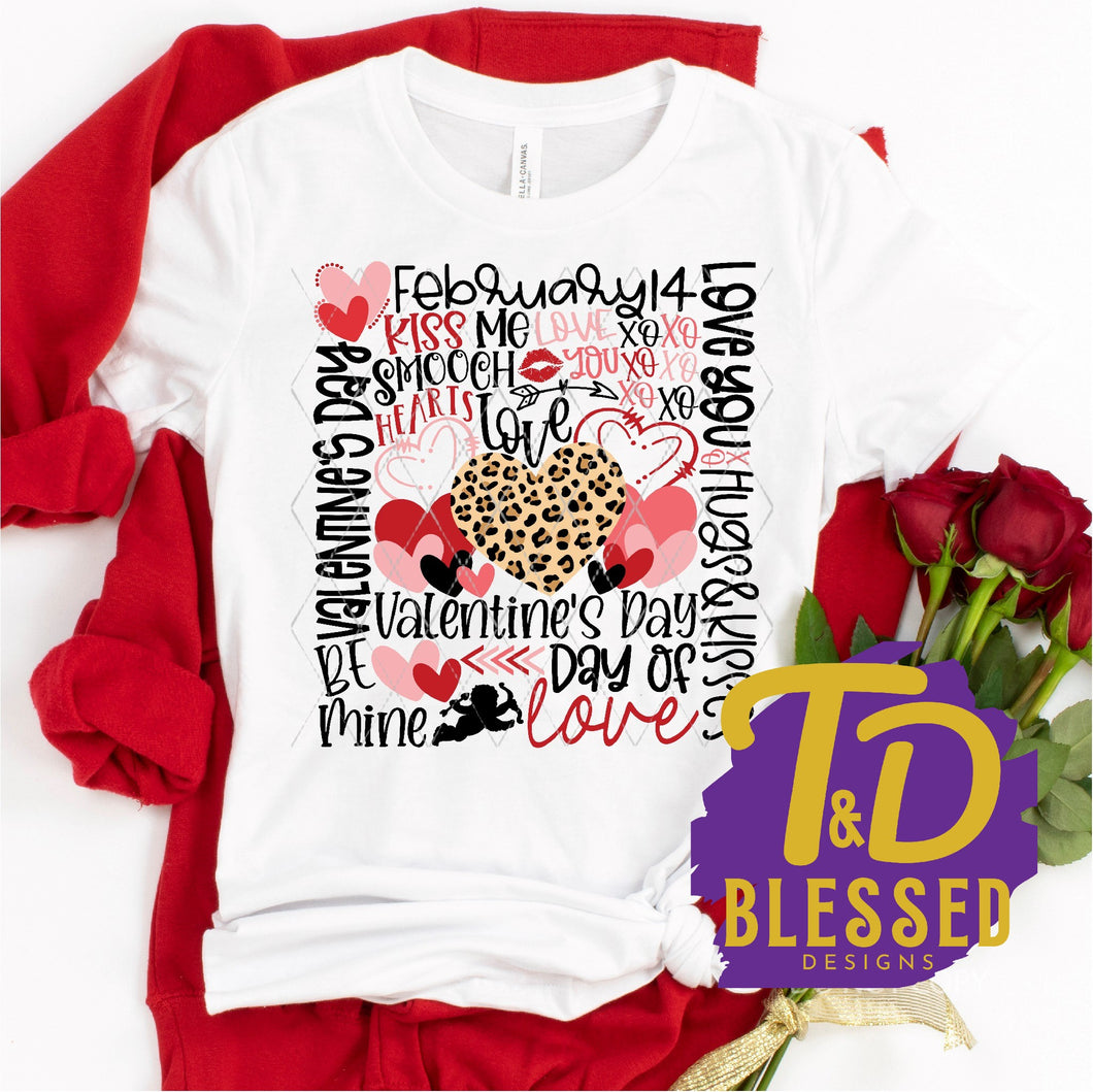 Leopard Heart Valentine Word Art