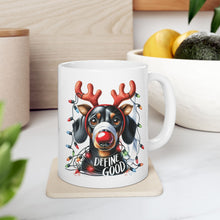 Load image into Gallery viewer, Holiday Wiener Dog Ceramic Mug — Cute Dachshund Christmas Coffee Cup (11oz/15oz)
