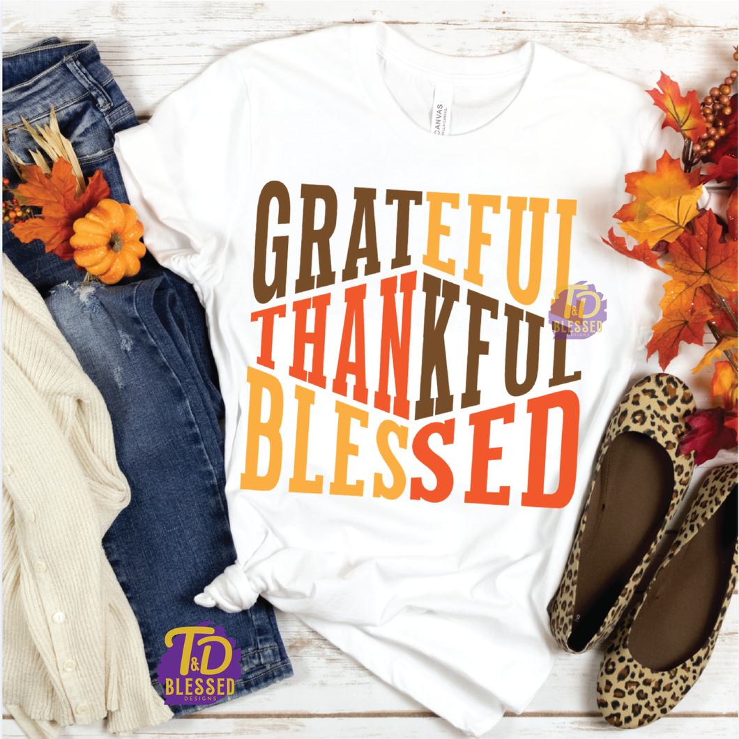 Grateful Thankful Blessed tee