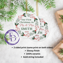 Load image into Gallery viewer, Our First Christmas as Mr &amp; Mrs Ornament,
