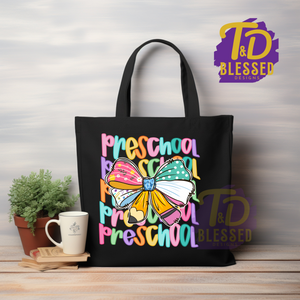 🎒 Colorful Grade Level Teacher Tote Bags | Pre-K to 4th Grade Collection