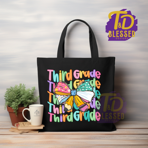 🎒 Colorful Grade Level Teacher Tote Bags | Pre-K to 4th Grade Collection
