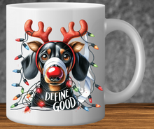 Load image into Gallery viewer, Holiday Wiener Dog Ceramic Mug — Cute Dachshund Christmas Coffee Cup (11oz/15oz)
