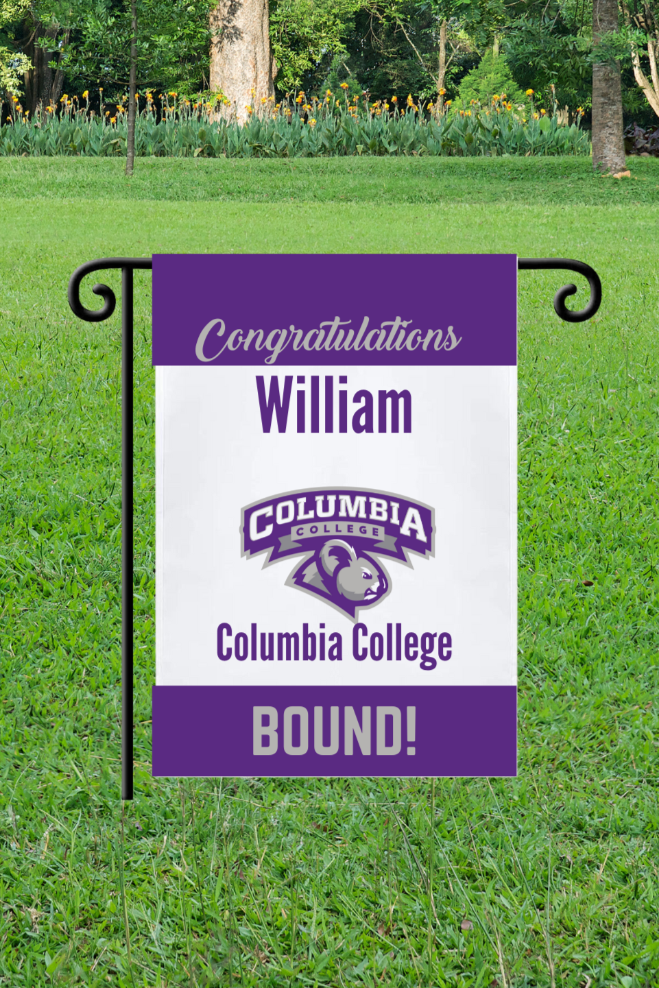 Personalized Graduation/College Bound Garden Flag