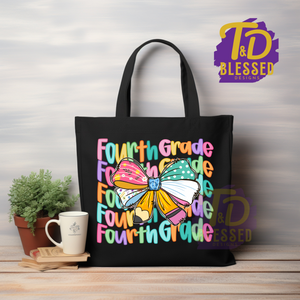 🎒 Colorful Grade Level Teacher Tote Bags | Pre-K to 4th Grade Collection