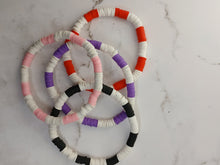 Load image into Gallery viewer, White colorblock beaded clay beacets
