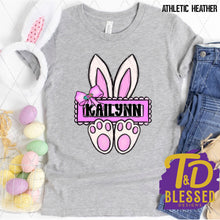 Load image into Gallery viewer, Personalized Bunny Name Plate Tee (Youth)
