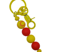 Load image into Gallery viewer, 🏀⚾ Sports-Themed Beaded Keychains | Handmade Team Spirit Accessory
