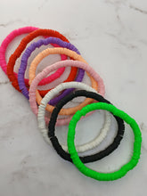 Load image into Gallery viewer, White colorblock beaded clay beacets
